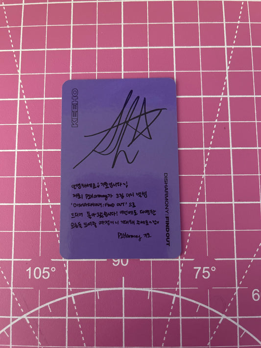 Keeho Disharmomy: Find Out official photocard